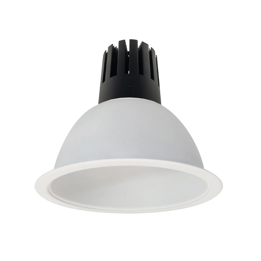 8" Sapphire III Round Open Reflector, 2500lm, 4000K, Narrow Flood Optic, Matte Powder White
