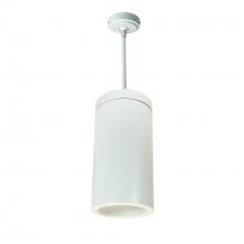 Nora NYLS3-6P1L230FC12WWW - 6" Sapphire III Pendant Mount White Cylinder, Matte Powder White Reflector/Matte Powder White