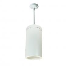 Nora NYLS2-6P25135MWWW6 - 6" CYL PENDANT 2500L 35K REF. MED FLOOD WH/WH FLANGE 120V-277V 0-10V WH CYL