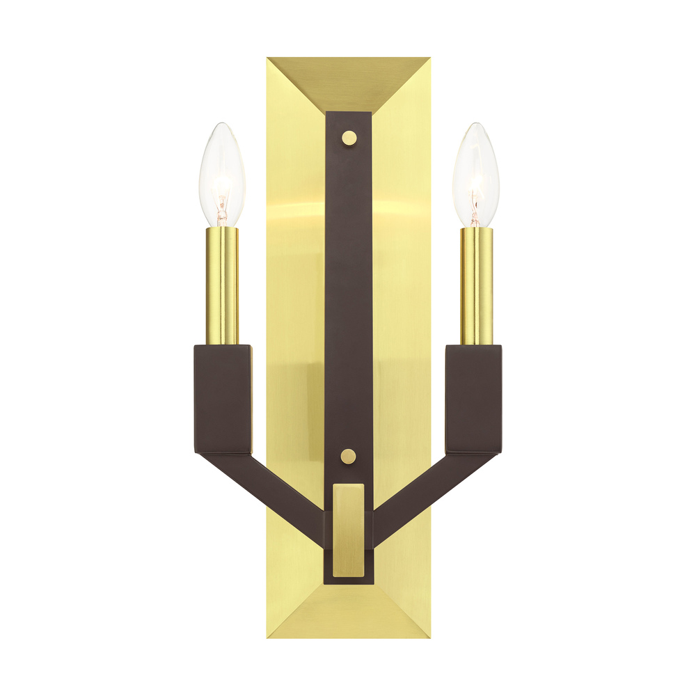2 Lt Satin Brass ADA Double Sconce