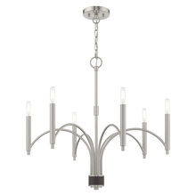 Livex Lighting 51336-91 - 6 Lt Brushed Nickel Chandelier