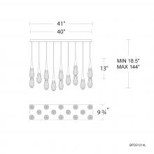 Schonbek Beyond BPD21214L-PN - Hibiscus 14 Light 120-277V Multi-Light Pendant (Linear Canopy) in Polished Nickel with Clear Optic