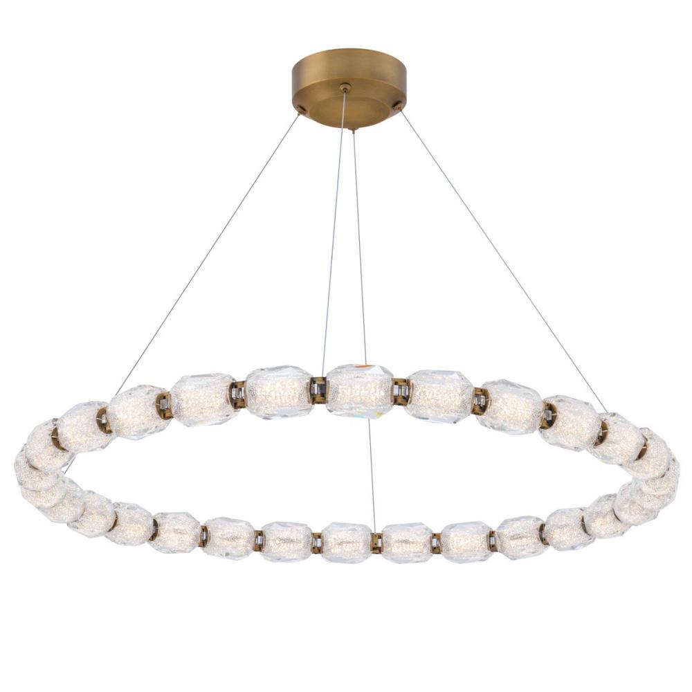 Seduction 28 Light 120-277V LED Circular Pendant in Polished Nickel with Clear Radiance Crystal