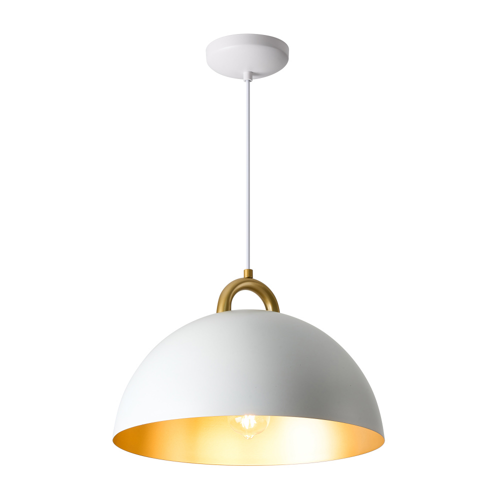 Pantheon - 1-Light Pendant - 15.75" - Gold/White