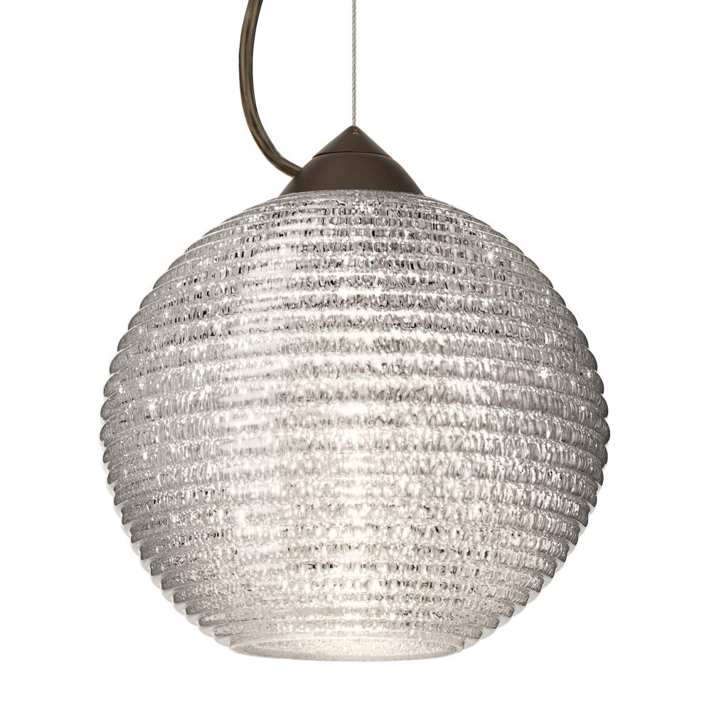 Besa Kristall 8 Pendant Bronze Glitter 1x9W LED, 15Ft. Cord