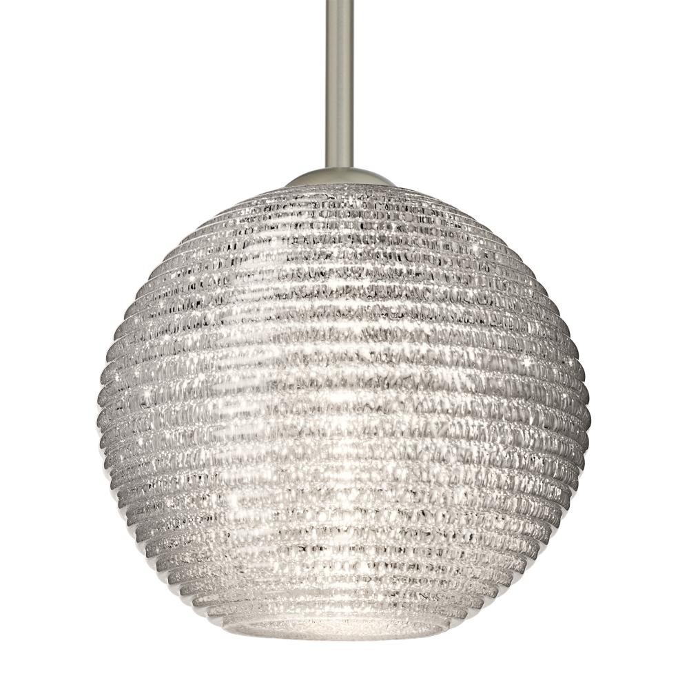 Besa Kristall 8 Pendant Satin Nickel Glitter 1x9W LED, 15Ft. Cord