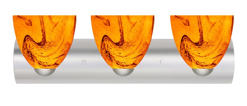 Besa Wall Sasha Satin Nickel Habanero 3x9W LED