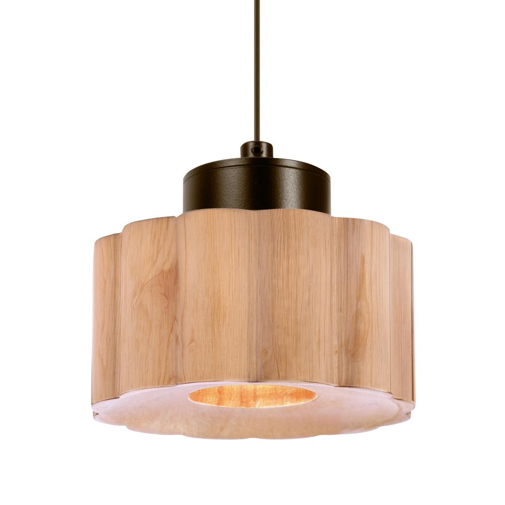 Besa Kao Pendant for Multiport Canopy, Natural Shade, Bronze Finish, 1x3W LED