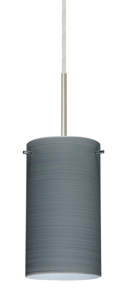 Besa Stilo 7 LED Pendant For Multiport Canopy Titan Satin Nickel 1x9W LED