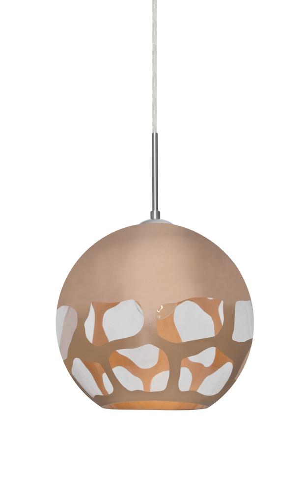Besa, Rocky Cord Pendant For Multiport Canopies, Copper, Satin Nickel Finish, 1x60W M