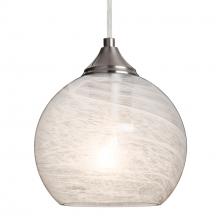 Besa Lighting 1JC-JILLYCL-SN-L - Besa, Jilly Cord Pendant, Vapor Clear, Satin Nickel Finish, 1x60W Medium Base, 15Ft.