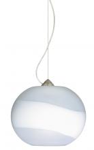 Besa Lighting 1KX-477699-LED-SN - Besa Luna LED Pendant Opal Frost Satin Nickel 1x9W LED