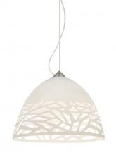 Besa Lighting 1KX-KIEVWH-SN - Besa Kiev Pendant, White, Satin Nickel Finish, 1x60W Medium Base