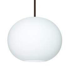 Besa Lighting 1TT-477507-LED-BR-L - Besa Jordo LED Pendant 1Tt Opal Matte Bronze 1x11W LED, 15Ft. Cord