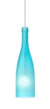Besa Lighting 1XP-1684BF-SN - Besa Pendant Botella 10 Satin Nickel Blue Frost 1x35W Halogen