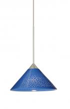 Besa Lighting 1XT-282484-SN - Besa Pendant Kona Satin Nickel Blue Starpoint 1x50W Halogen