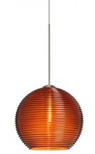 Besa Lighting RXP-461582-SN - Besa Pendant Kristall 6 Satin Nickel Amber 1x35W Halogen