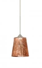 Besa Lighting 1XT-5125CF-SN - Besa Pendant Nico 4 Satin Nickel Stone Copper Foil 1x35W Halogen