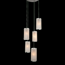 Hammerton CHB0044-08-BS-FG-C01-E2 - Textured Glass Round 8pc Multi-Pendant