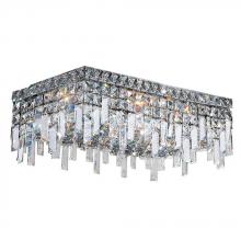 Worldwide Lighting Corp W33629C20 - Cascade 4-Light Chrome Finish and Clear Crystal Flush Mount Ceiling Light 20 in. L x 10 in. W x 7.5 
