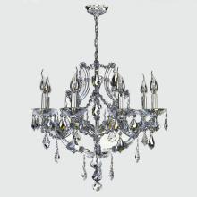 Worldwide Lighting Corp W83118C26-GT - Lyre Collection 8 Light Chrome Finish and Golden Teak Crystal Chandelier 26" D x 22" H Large