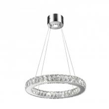 Worldwide Lighting Corp W83146KC20 - Galaxy 11 Integrated LEd Light Chrome Finish diamond Cut Crystal Circular Ring dimmable Chandelier 6