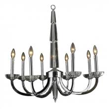 Worldwide Lighting Corp W83158C30 - Innsbruck Collection 8 Light Chrome Finish and Clear Crystal Candle Chandelier 30" D x 30" H