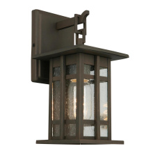 Eglo 202887A - 1 LT Outdoor Wall Light w/ Matte Bronze Finish & Clear Seeded Glass