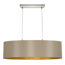 Eglo 31613A - 2x60W Mult Light Pendant w/ Matte Nickel Finish & Cappucino & Gold Shade