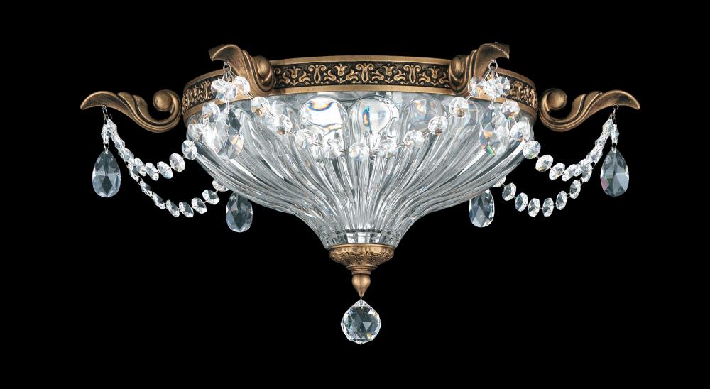 Milano 2 Light 120V Flush Mount in Antique Silver with Radiance Crystal