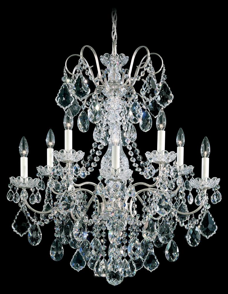 New Orleans 10 Light 120V Chandelier in Antique Silver with Radiance Crystal
