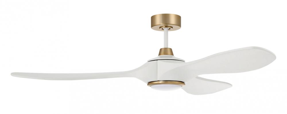 60"  Ceiling Fan w/DC Motor, w/Blades & LED Light Kit, Damp Rated