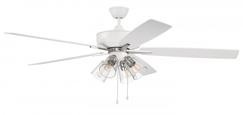 60" Ceiling Fan w/Blades and 4 Light Kit Clear Glass