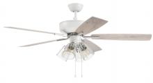 Craftmade P104WPLN5-52WWOK - 52" Ceiling Fan w/Blades, 4 Clear Glass LED Lights