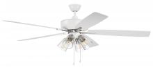 Craftmade S104WPLN5-60WWOK - 60" Ceiling Fan w/Blades and 4 Light Kit Clear Glass