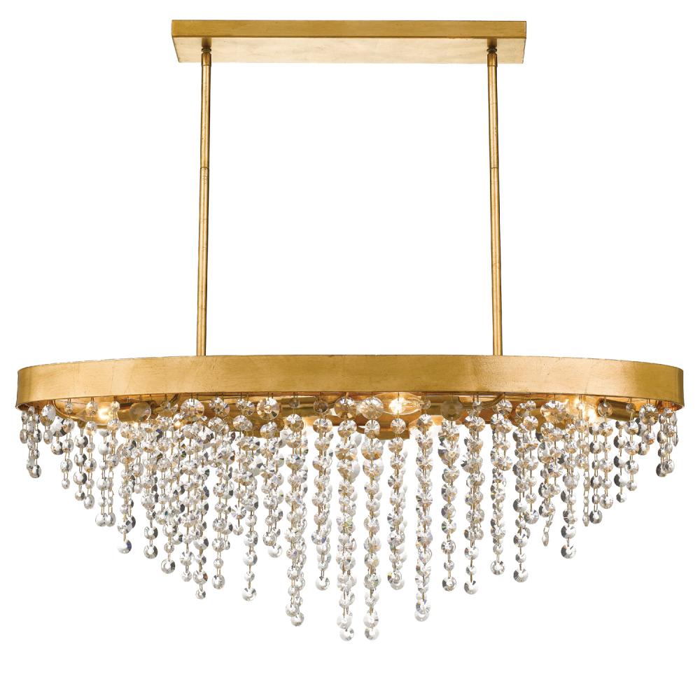 Winham 8 Light Antique Gold Crystal Chandelier