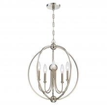 Crystorama 2247-PN_NOSHADE - Libby Langdon for Crystorama Sylvan 5 Light Polished Nickel Chandelier