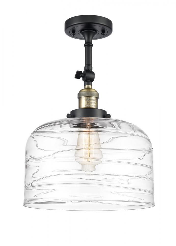Bell - 1 Light - 12 inch - Black Antique Brass - Adjustable Semi-Flush Mount