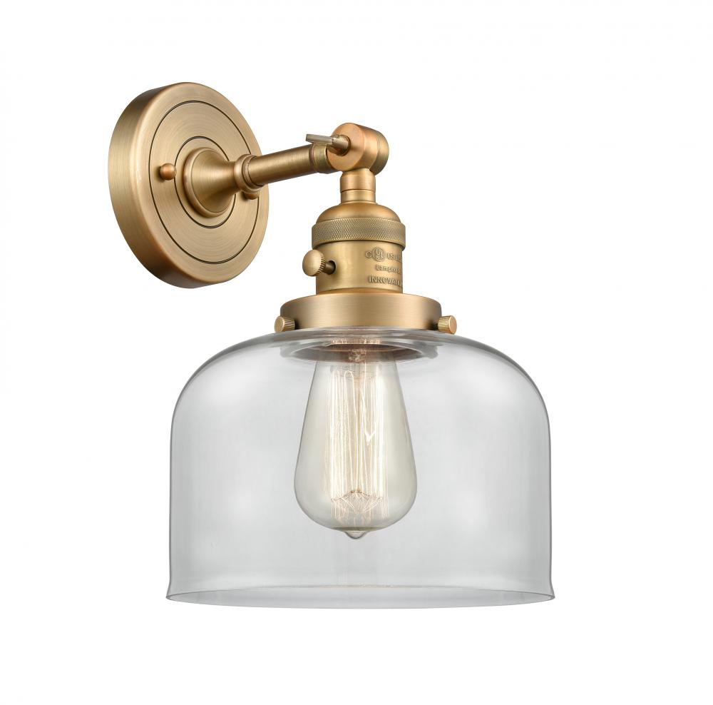 Bell - 1 Light - 8 inch - Brushed Brass - Adjustable Sconce