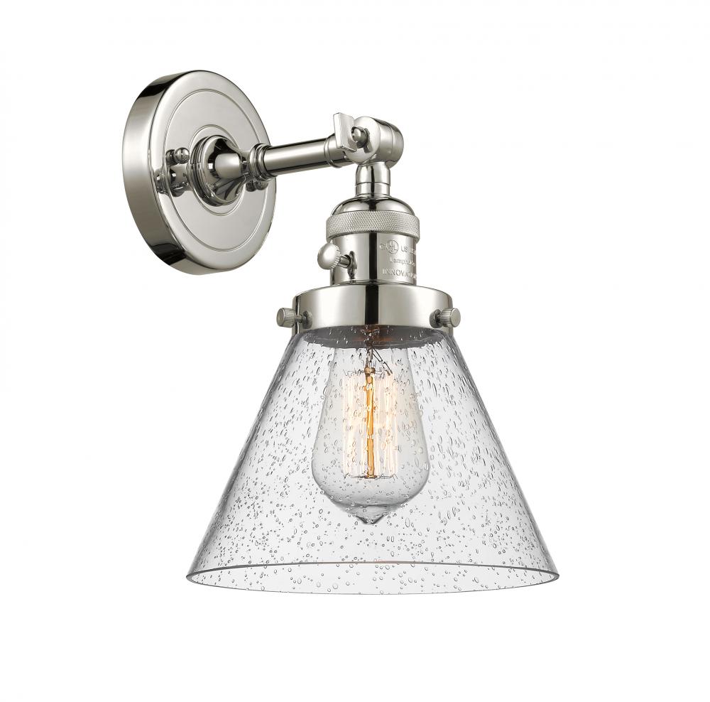 Cone - 1 Light - 8 inch - Polished Nickel - Adjustable Sconce