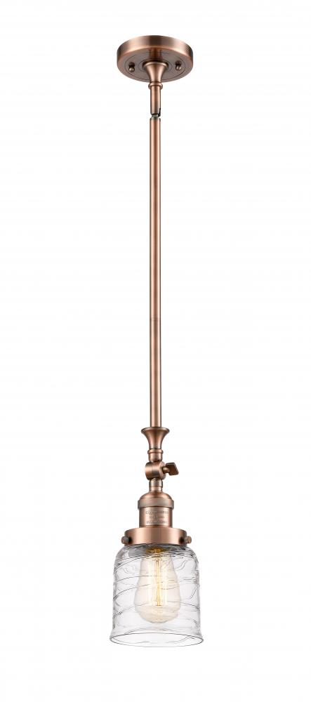 Bell - 1 Light - 5 inch - Antique Copper - Stem Hung - Adjustable Mini Pendant