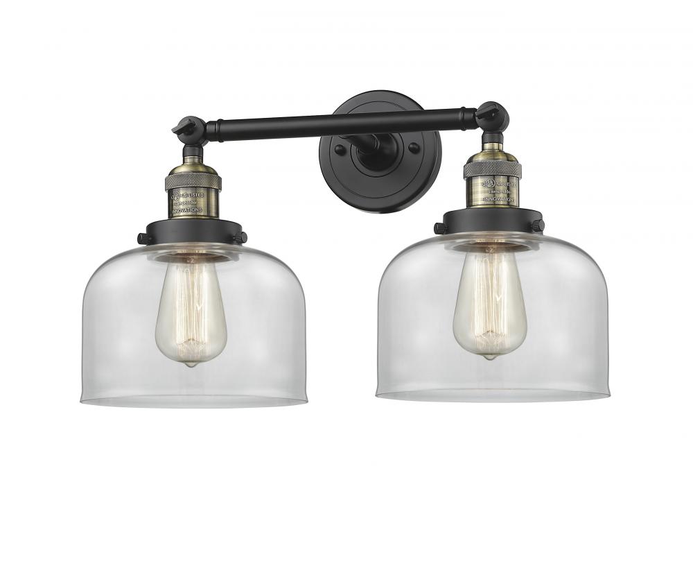 Bell - 2 Light - 19 inch - Black Antique Brass - Adjustable Bath Vanity Light