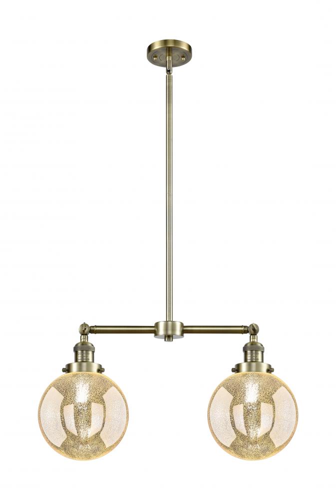 Beacon - 2 Light - 25 inch - Antique Brass - Stem Hung - Adjustable Island Light