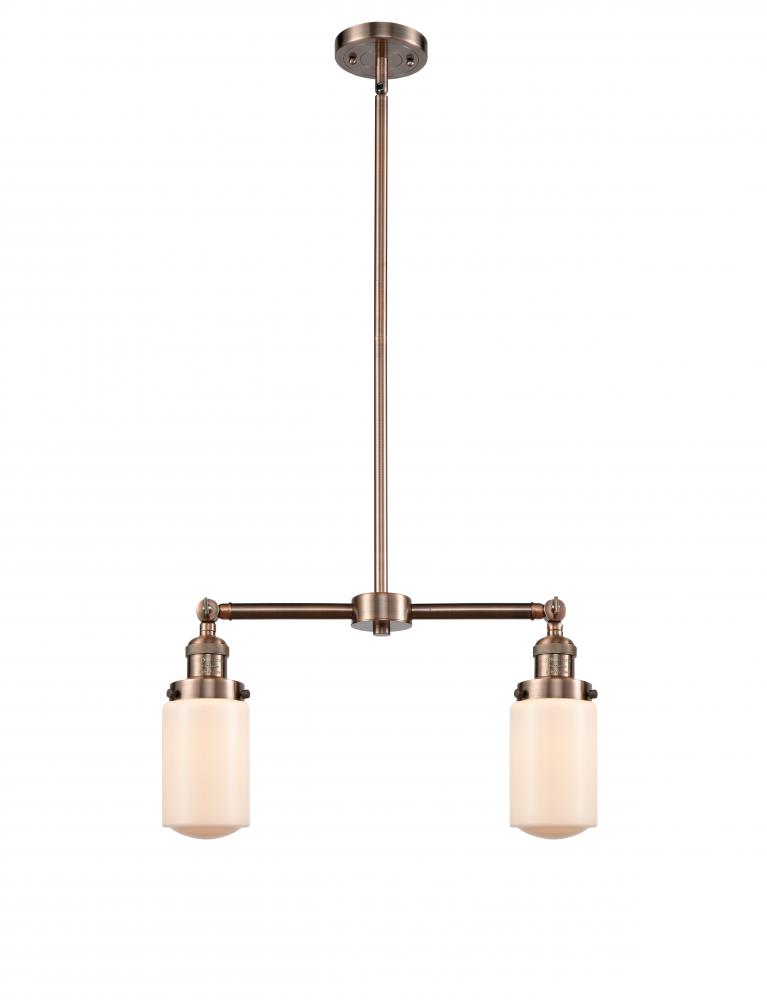 Dover - 2 Light - 21 inch - Antique Copper - Stem Hung - Adjustable Island Light