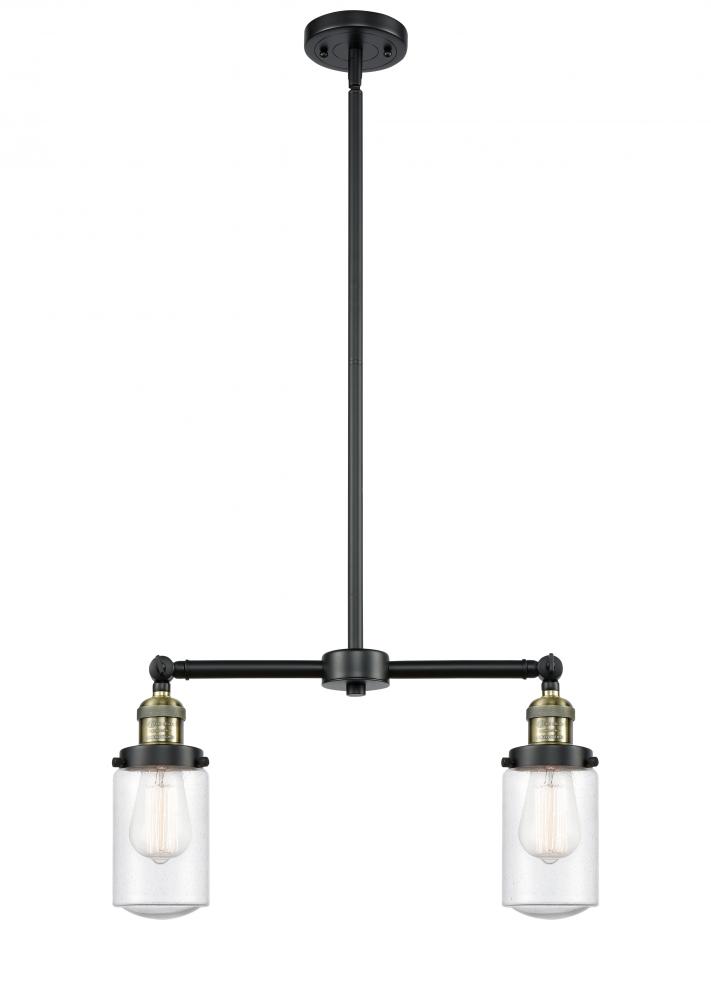 Dover - 2 Light - 21 inch - Black Antique Brass - Stem Hung - Adjustable Island Light