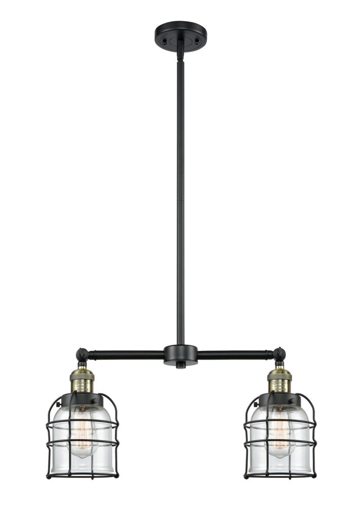 Bell Cage - 2 Light - 21 inch - Black Antique Brass - Stem Hung - Adjustable Island Light