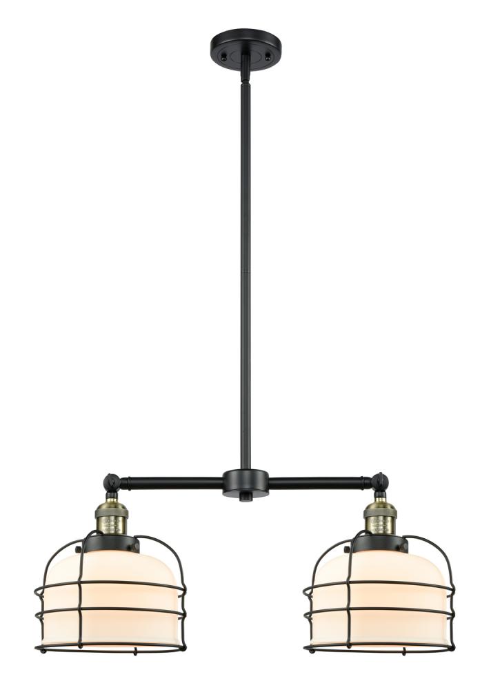 Bell Cage - 2 Light - 24 inch - Black Antique Brass - Stem Hung - Adjustable Island Light