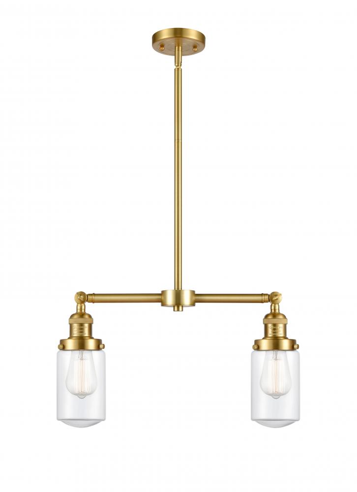 Dover - 2 Light - 21 inch - Satin Gold - Stem Hung - Adjustable Island Light
