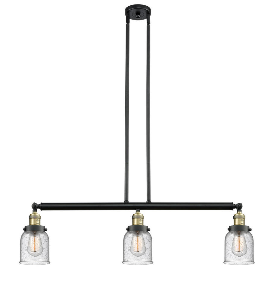 Bell - 3 Light - 38 inch - Black Antique Brass - Stem Hung - Adjustable Island Light