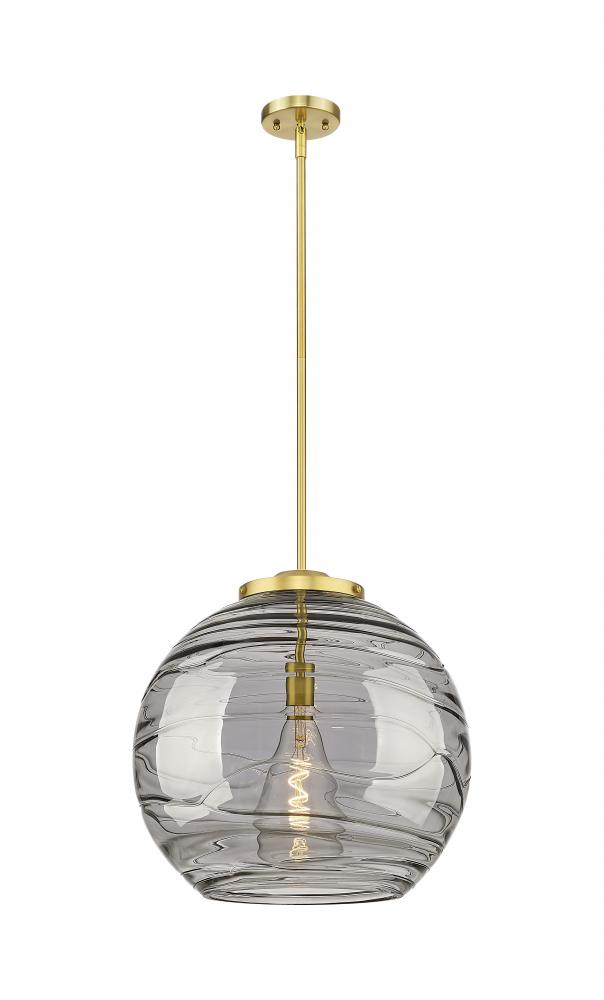 Athens Deco Swirl - 1 Light - 18 inch - Satin Gold - Stem Hung - Pendant